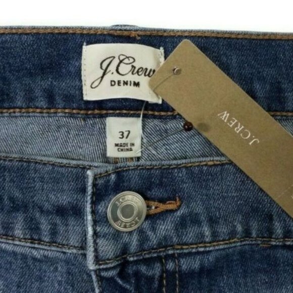 J. Crew Medium Wash Slim Boyfriend Distressed Stretch Denim Jeans Womens 48 NWT - Picture 13 of 16